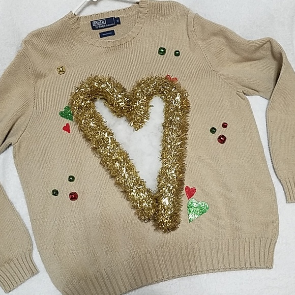 Other - 🎄2/$15 Ugly Christmas Sweater - Candycane Heart